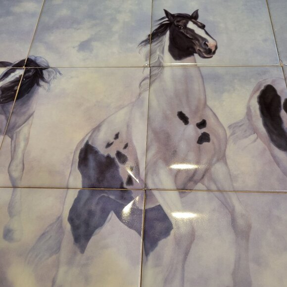 Running Horses Diana Beach Art Tiles 24" x 18" Ceramic Wall Decor - Picture 5 of 11